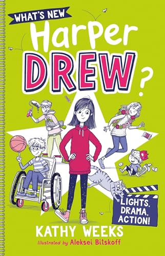 Book cover: "What's New" Harper Drew with diverse young characters.
