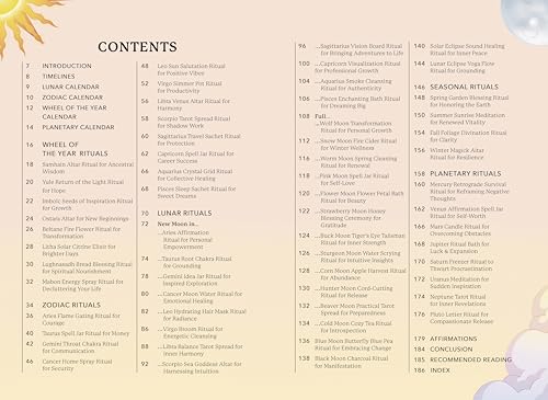 Table of contents page from the book Cosmic Self-Care with celestial graphic borders.