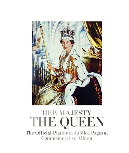 Queen Elizabeth II in coronation robes, holding a scepter and orb.