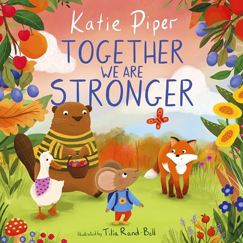 Book cover: beaver, fox, goose, mouse, and butterfly in a meadow.