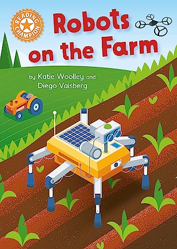Book cover: "Robots on the Farm" featuring robots in a field.