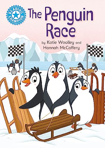 Book cover: cartoon penguins racing on sleds in a snowy landscape.