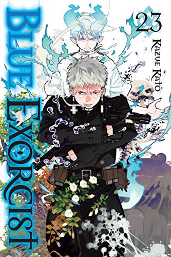 Blue Exorcist Vol. 23 manga cover featuring a priest with ghostly figures.