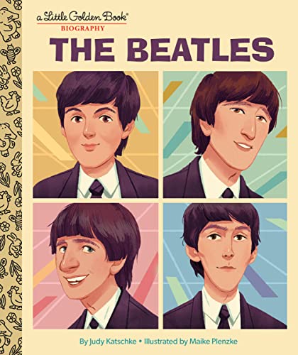 A Little Golden Book cover featuring stylized illustrations of the four Beatles members.