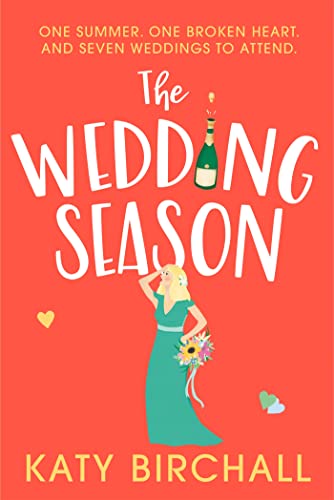 Book cover: "The Wedding Season" with illustration of woman in green dress.