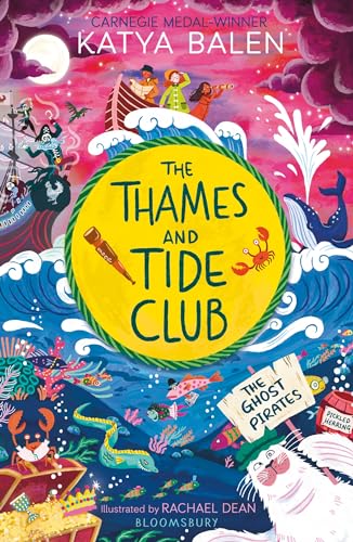 Book cover with pirates, a whale, and colorful underwater scenes.