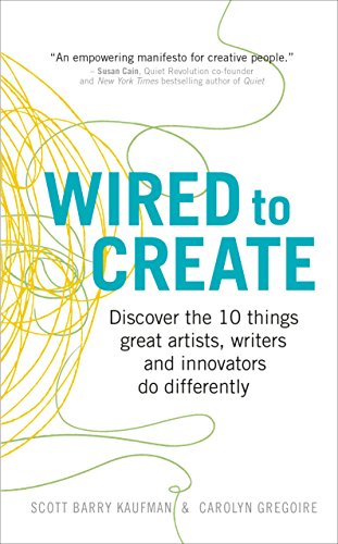 Book cover: "Wired to Create" with colorful abstract lines and teal text.