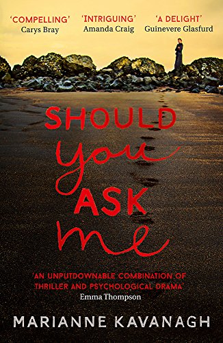Book cover: beach scene with red text, footprints leading to a figure.