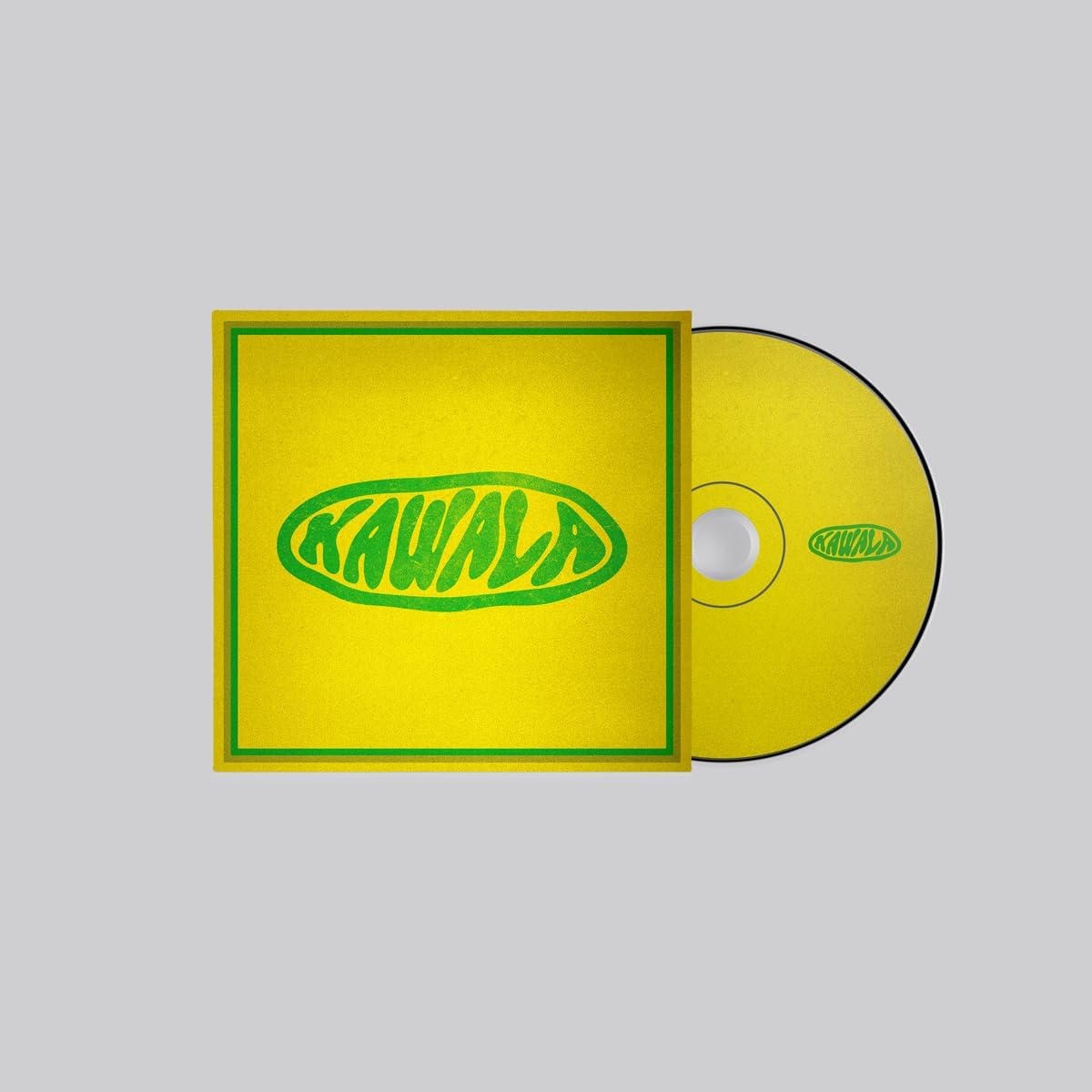 KAWALA CD case and disc with yellow and green oval logo.