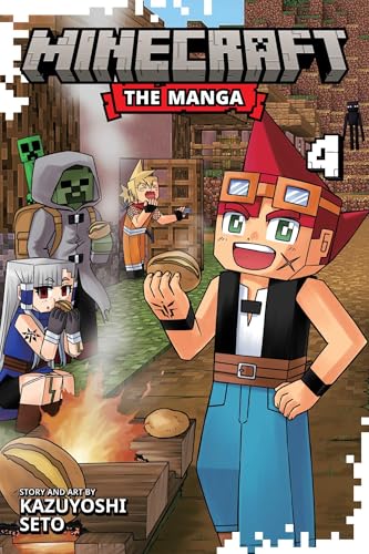 Manga cover featuring Minecraft characters around a campfire with the title volume four.