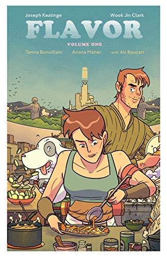 Comic book cover, "Flavor" Volume One, featuring characters and food imagery.