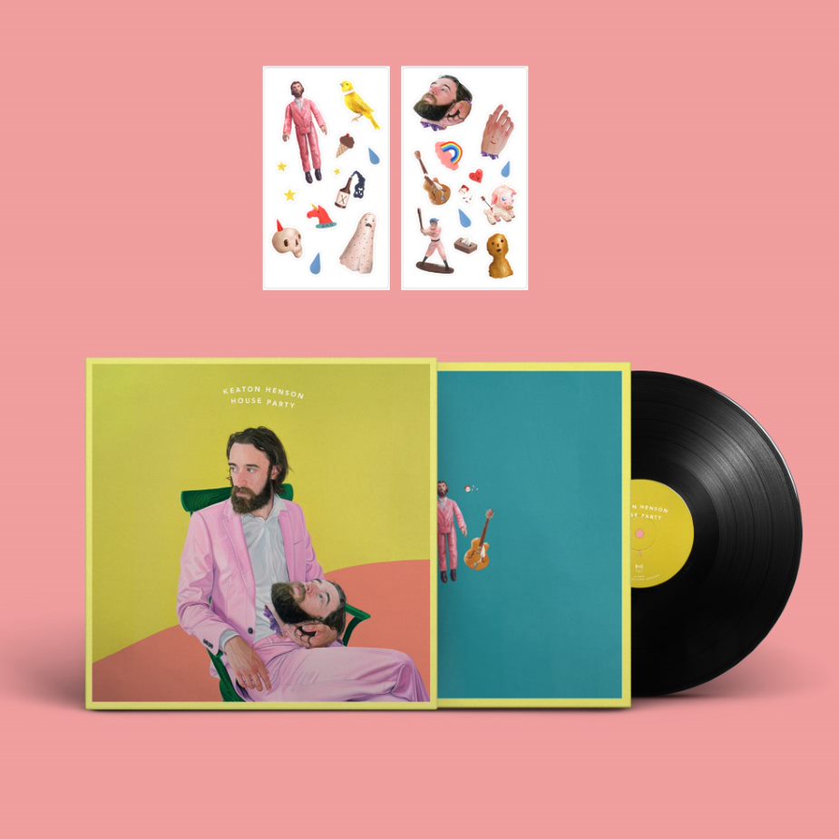 Keaton Henson "House Party" vinyl LP with sticker sheet and record.