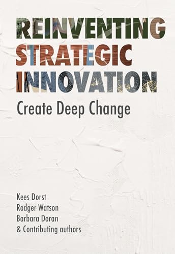 Book cover: "Reinventing Strategic Innovation" with textured, colorful typography.