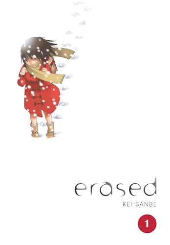Manga cover: child in red coat stands in falling snow.