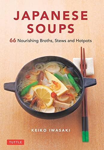 Cookbook cover featuring a black pot of Japanese soup with chopsticks on the side.