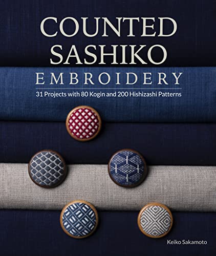Book cover featuring indigo fabrics and examples of sashiko embroidery.