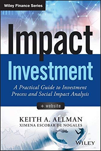 Book cover: "Impact Investment" with globe and financial graph imagery.