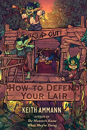 Book cover depicting green goblins defending a wooden fort with tools.