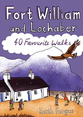 Book cover depicting Scottish Highlands scenery, a cottage, and hikers.