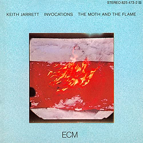 CD cover for Keith Jarrett’s “Invocations” featuring a fiery image.