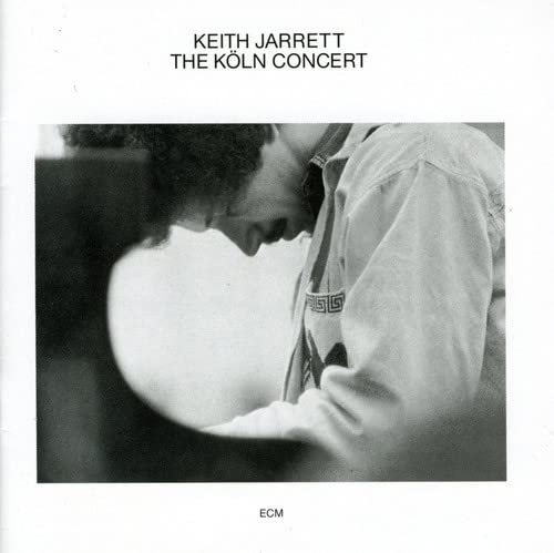 Black and white album cover of Keith Jarrett at a piano.