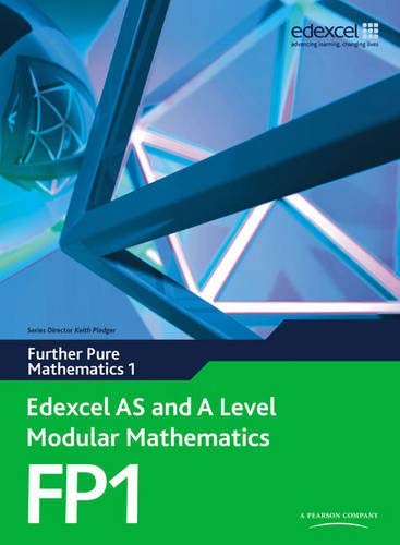 Textbook cover for Edexcel Further Pure Mathematics 1, with geometric shapes.