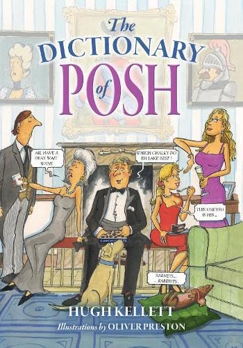 Book cover with cartoon illustrations of elegantly dressed people and a dog.