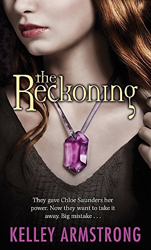 Book cover: woman with purple pendant, title "The Reckoning" in gold.
