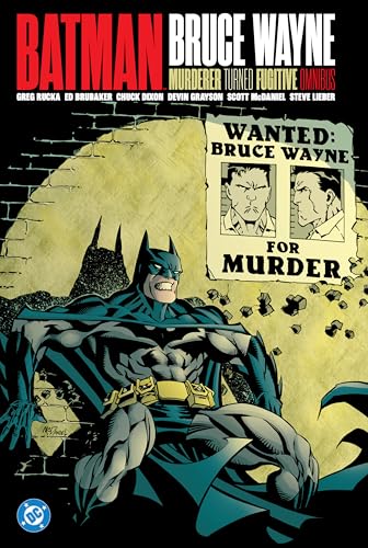 Batman sits before a āWanted: Bruce Wayne for Murderā poster.