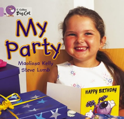 Book cover: smiling girl holding a birthday card with gifts.