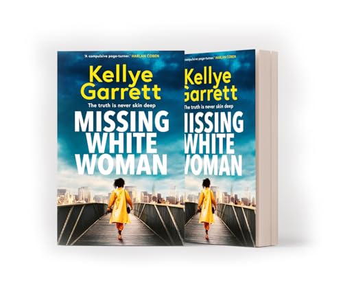 Book cover: "Missing White Woman" by Kelleye Garrett, woman walking away.