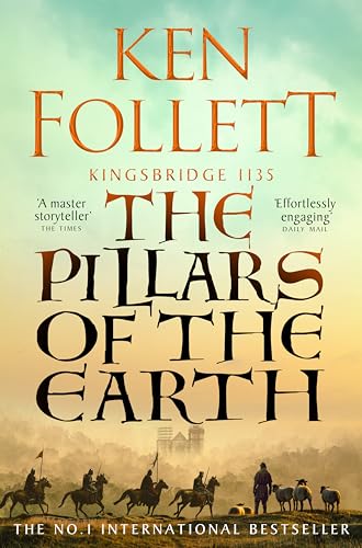 Book cover for “The Pillars of the Earth” with a castle illustration.