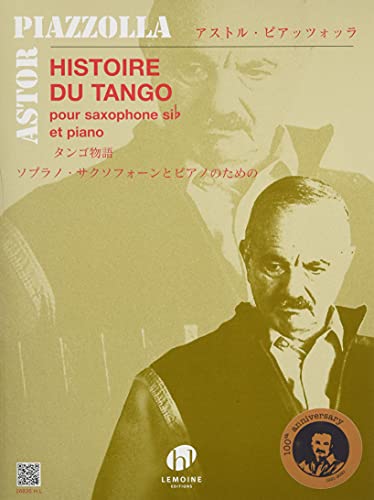 Sheet music cover featuring a portrait of Astor Piazzolla.