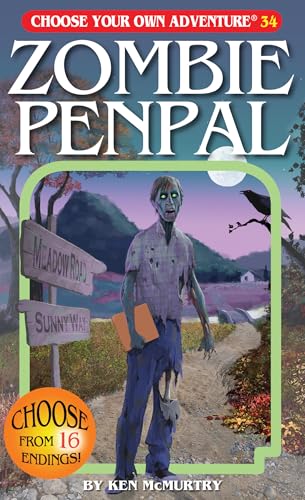 Book cover: "Zombie Penpal" featuring a zombie holding an orange book.