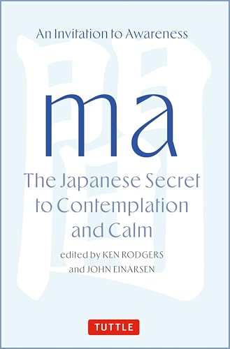 Book cover with blue text reading "ma" and subtitle about Japanese contemplation.