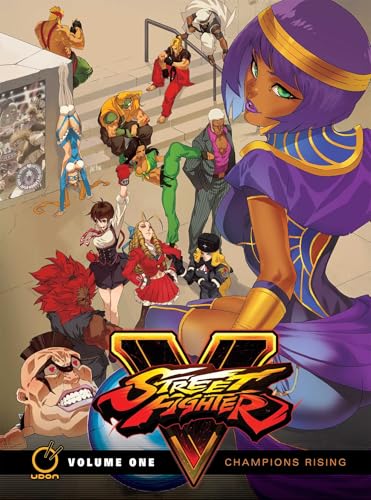 Street Fighter V graphic novel cover featuring diverse fighting game characters.