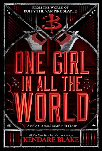 Book cover: red text “ONE GIRL IN ALL THE WORLD” over a dark, textured background.