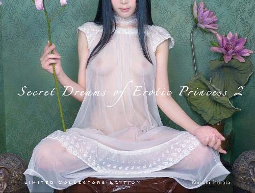 A woman with long black hair wears a sheer white dress, holding a flower.