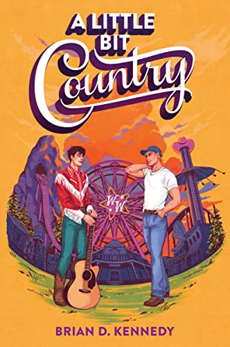 Book cover: two men with a guitar, Ferris wheel, and mountains.