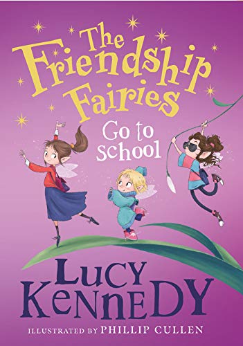 Book cover: three fairies flying above a green hill.