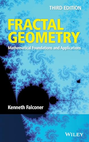 Book cover for "Fractal Geometry" with a blue fractal image background.
