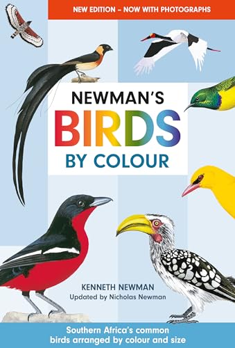 Book cover featuring illustrations of colorful Southern African birds.