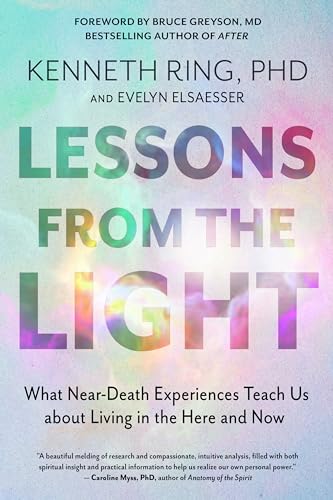 Book cover: "Lessons from the Light" with bright, ethereal background.