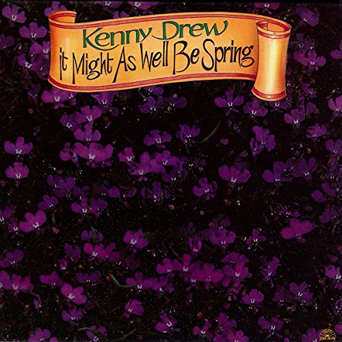 CD cover for Kenny Drew’s “It Might As Well Be Spring” with purple flowers.