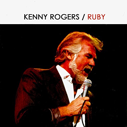 Kenny Rogers singing into a microphone on the "Ruby" CD cover.