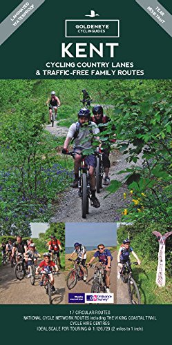 Cover of a Kent cycling guide featuring photos of people riding bikes on trails.