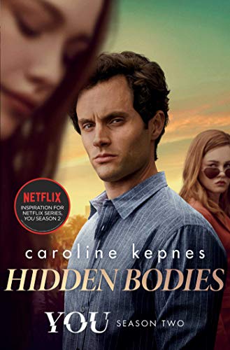 Book cover for Hidden Bodies by Caroline Kepnes featuring three people against a sunset background.