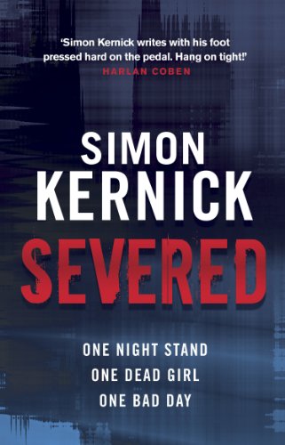 Book cover for "Severed" by Simon Kernick, with red and white text.