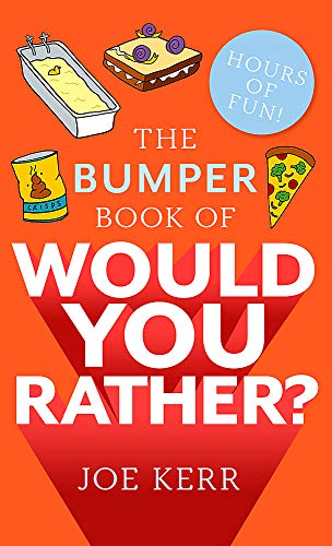Book cover with cartoon food illustrations and bold red text.