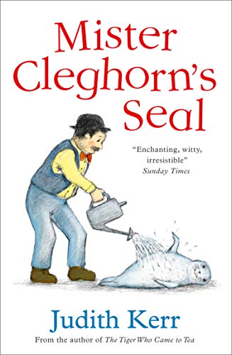 BookL Illustration of a man watering a seal with a watering can.